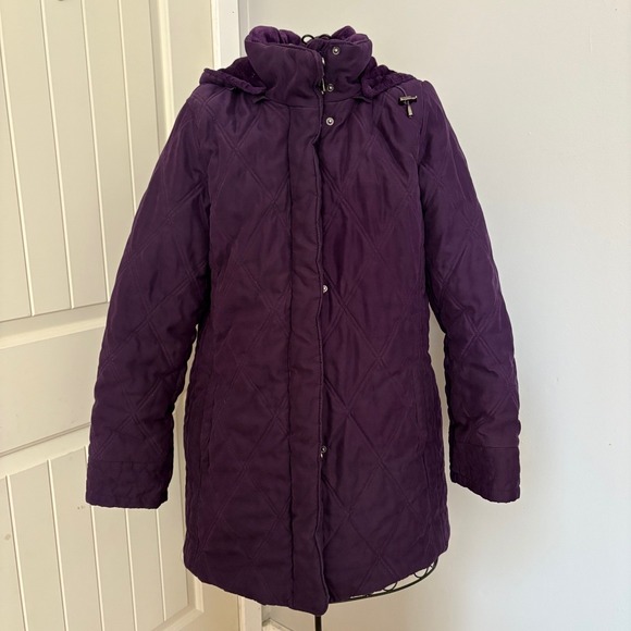 VTG White Stag Women's Size M (8/10) Purple Quilted Hooded Puffer Coat Jacket - Picture 1 of 7